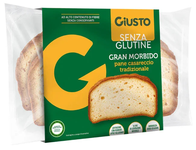 GIUSTO SENZA GLUTINE GRAN MORBIDO PANE CASARECCIO 200 G - Farmaspeed