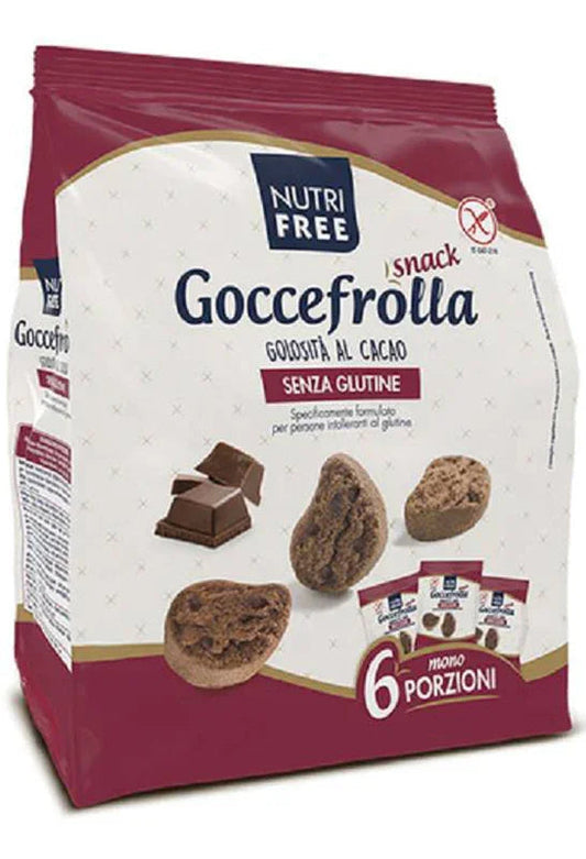 NUTRIFREE GOCCEFROLLA SNACK GOLOSITA' AL CACAO SENZA LATTOSIO 6 MONOPORZIONI DA 40 G - Farmaspeed
