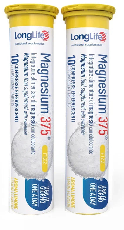 LONGLIFE MAGNESIUM 375 FIZZ 20 COMPRESSE EFFERVESCENTI DA 6,3 G - Farmaspeed