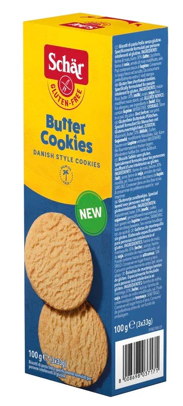 SCHAR BUTTER COOKIES BISCOTTI DI PASTAFROLLA 3 PORZIONI DA 33 G - Farmaspeed