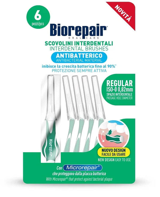 BIOREPAIR SCOVOLINI INTERDENTALI ANTIBATTERICO REGULAR ISO-0 0,82 MM 6 PEZZI - Farmaspeed