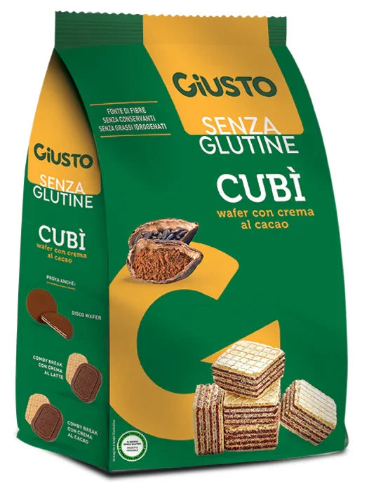 GIUSTO SENZA GLUTINE CUBI' WAFER CACAO 250 G - Farmaspeed