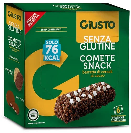 GIUSTO SENZA GLUTINE COMETE SNACK 6 CONFEZIONI DA 20 G - Farmaspeed
