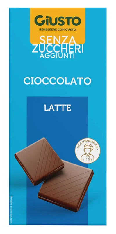 GIUSTO SENZA ZUCCHERO TAVOLETTA CIOCCOLATO LATTE 85 G - Farmaspeed