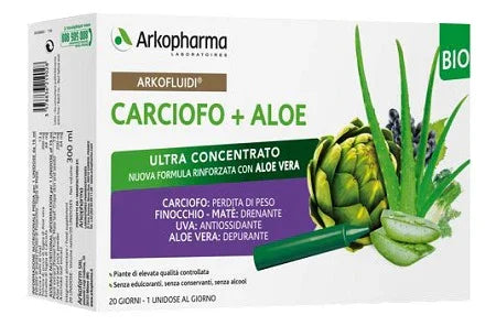 ARKOFLUIDI CARCIOFO+ALOE VERA 20 FLACONCINI 200 G - Farmaspeed