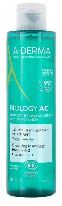 ADERMA BIOLOGY AC GEL DETERGENTE SCHIUMOGENO PURIFICANTE 200 ML - Farmaspeed