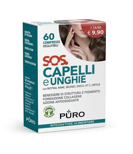 PURO SOS CAPELLI&UNGHIE 60 COMPRESSE DEGLUTIBILI - Farmaspeed
