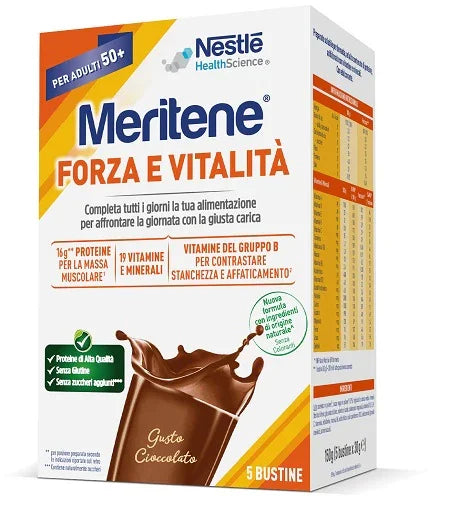 MERITENE FORZA E VITALITA' CIOCCOLATO 5 BUSTINE DA 30 G - Farmaspeed