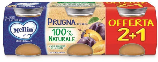 MELLIN OMOGENEIZZATO PRUGNA 3 PEZZI DA 100 G - Farmaspeed