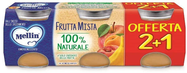 MELLIN OMOGENEIZZATO FRUTTA MISTA 3 PEZZI DA 100 G - Farmaspeed