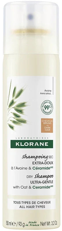 KLORANE SHAMPOO SECCO EXTRA DELICATO AVENA&CERAMIDE CAPELLI SCURI 150 ML - Farmaspeed