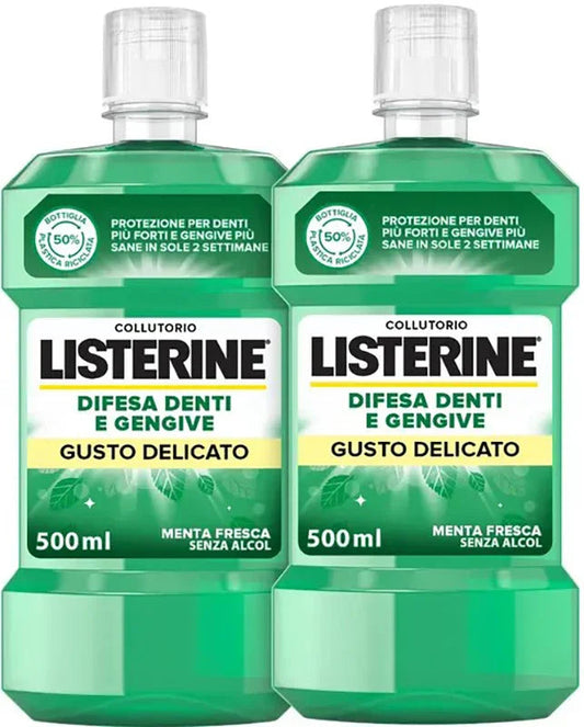 LISTERINE DENTI & GENGIVE GUSTO DELICATO 2 X 500 ML - Farmaspeed