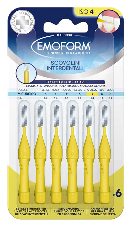 EMOFORM SCOVOLINO ISO 4 GIALLO 6 PEZZI - Farmaspeed