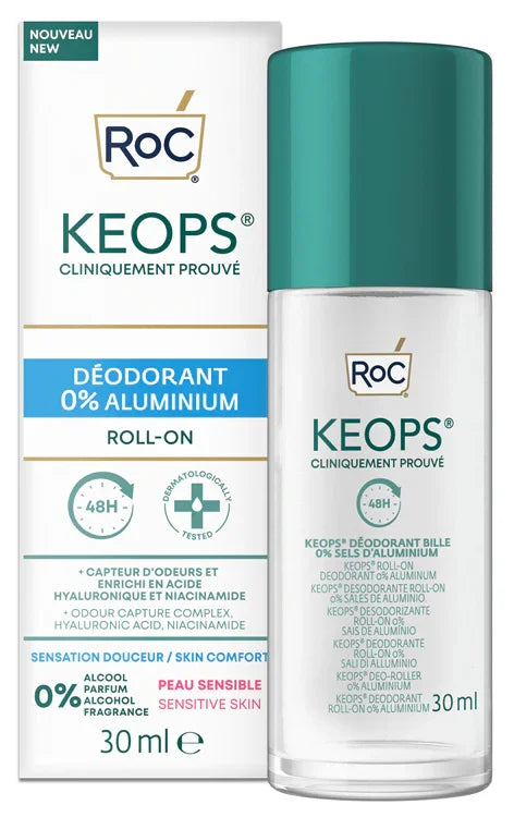 ROC KEOPS DEODORANT ROLL ON 0% ALUMINIUM 30 ML - Farmaspeed