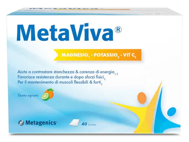 METAVIVA MAGNESIO/POTASSIO/VITAMINA C 40 BUSTINE - Farmaspeed