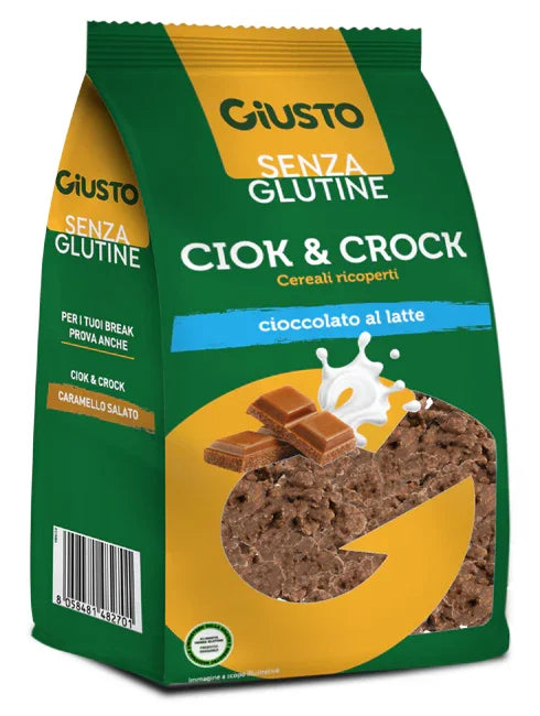 GIUSTO SENZA GLUTINE CIOK&CROCK CEREALI RICOPERTI DI CIOCCOLATO AL LATTE 125 G - Farmaspeed