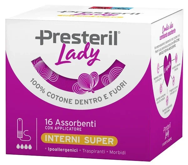LADY PRESTERIL ASSORBENTE INTERNO COMPACT SUPER PLUS 16 PEZZI - Farmaspeed