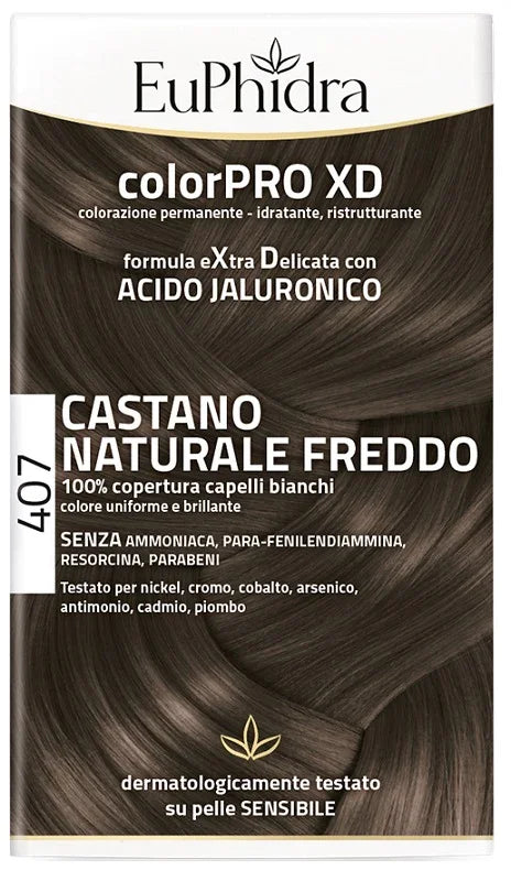 EUPHIDRA COLORPRO XD 407 CASTANO NATURALE F COLORE + ATTIVANTE + BALSAMO + CUFFIA + GUANTI - Farmaspeed