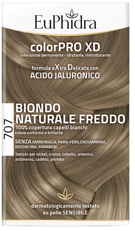 EUPHIDRA COLORPRO XD 707 BIONDO NATURALE F COLORE + ATTIVANTE + BALSAMO + CUFFIA + GUANTI - Farmaspeed