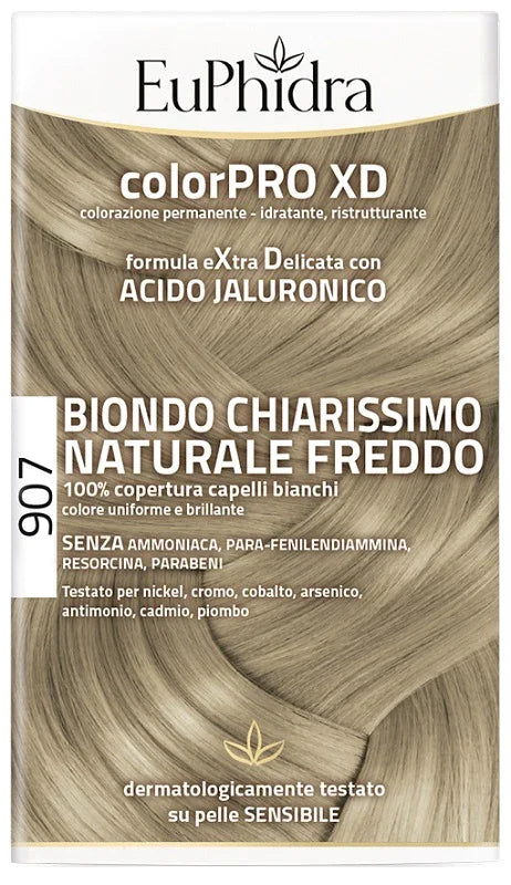 EUPHIDRA COLORPRO XD 907 BIONDO CHIARO MOGANO NATURALE F COLORE + ATTIVANTE + BALSAMO + CUFFIA + GUANTI - Farmaspeed