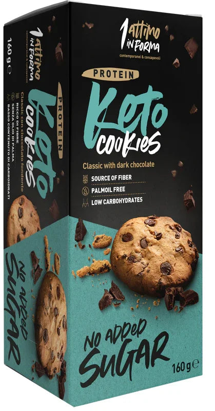 KETO COOKIES CLASSIC DARK CHOCOLATE 160 G - Farmaspeed