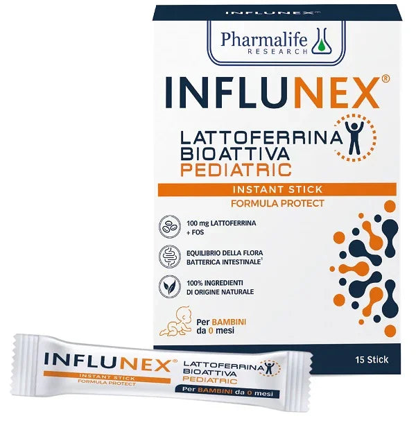 INFLUNEX LATTOFERRINA BIOATTIVA PEDIATRIC 15 STICK - Farmaspeed