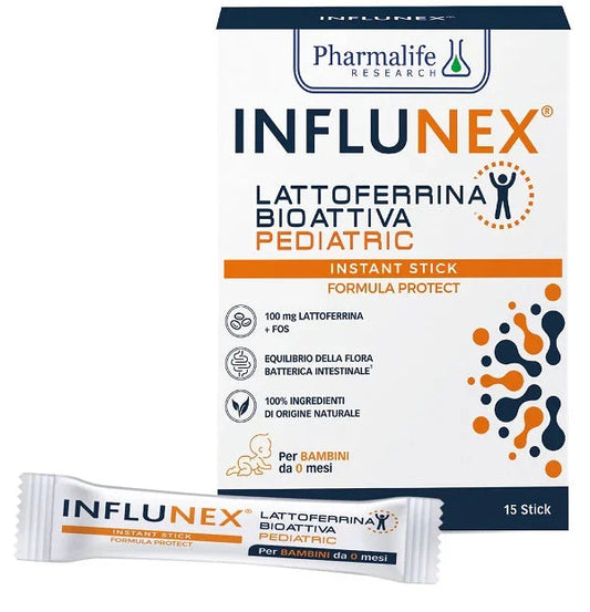 INFLUNEX LATTOFERRINA BIOATTIVA PEDIATRIC 15 STICK - Farmaspeed