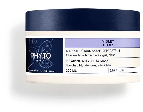 PHYTO PARIS VIOLET MASCHERA ANTI GIALLO RIPARATRICE PER CAPELLI BIONDI DECOLORATI GRIGI BIANCHI 200 ML - Farmaspeed