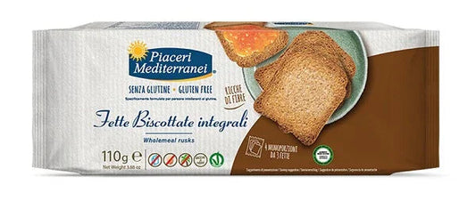 PIACERI MEDITERRANEI FETTE BISCOTTATE INTEGRALI 110 G - Farmaspeed
