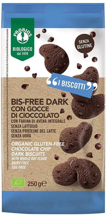 PROBIOS BISCOTTO BISFREE DARK GOCCE DI CIOCCOLATO 250 G - Farmaspeed