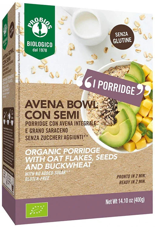 PROBIOS BIO AVENA BOWL SEMI PIU' PORRIDGE CON AVENA INTEGRALE E GRANO SARACENO 400 G - Farmaspeed