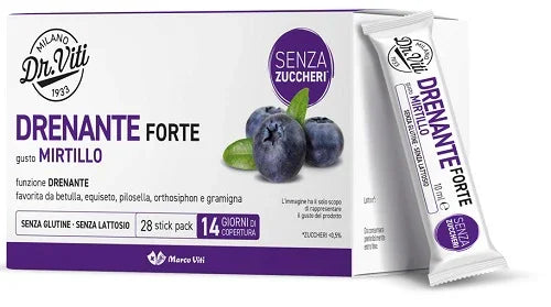 DR VITI DRENANTE FORTE MIRTILLO 28 STICK PACK SENZA ZUCCHERI - Farmaspeed