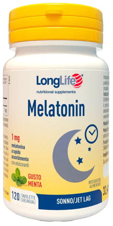 LONGLIFE MELATONIN 1 MG AROMA MENTA 120 TAVOLETTE SUBLINGUALI - Farmaspeed