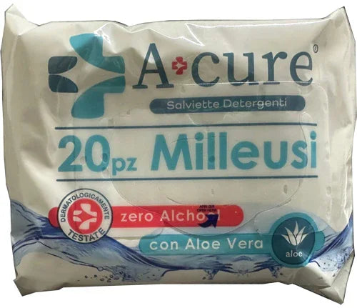 A+CURE MILLEUSI SALVIETTE DETERGENTE ALOE 20 PEZZI - Farmaspeed