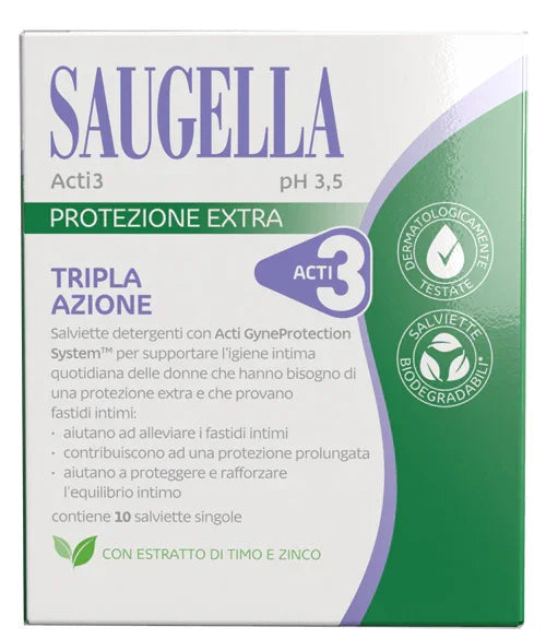 SAUGELLA ACTI3 SALVIETTINE 10 PEZZI - Farmaspeed