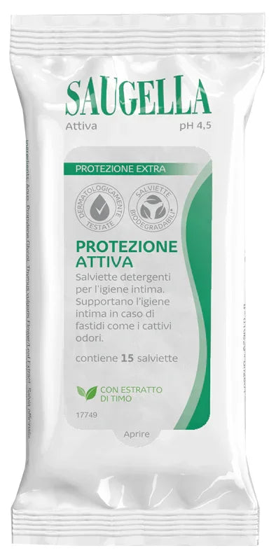 SAUGELLA ATTIVA SALVIETTINE 15 PEZZI - Farmaspeed