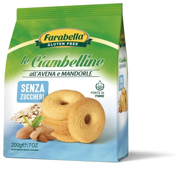 FARABELLA CIAMBELLINE SENZA ZUCCHERO ALL'AVENA E MANDORLE 200 G - Farmaspeed