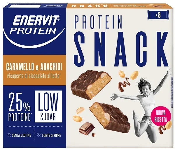ENERVIT PROTEIN SNACK CARAMELLO E ARACHIDI 8 PEZZI DA 31 G - Farmaspeed