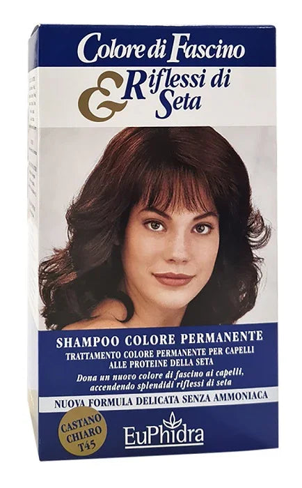 EUPHIDRA COLORE DI FASCINO & RIFLESSI DI SETA SHAMPOO COLORE PERMANENTE 45 CASTANO CHIARO 120 ML - Farmaspeed