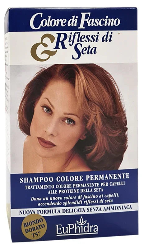 EUPHIDRA COLORE DI FASCINO & RIFLESSI DI SETA SHAMPOO COLORE PERMANENTE 57 BIONDO DORATO 120 ML - Farmaspeed