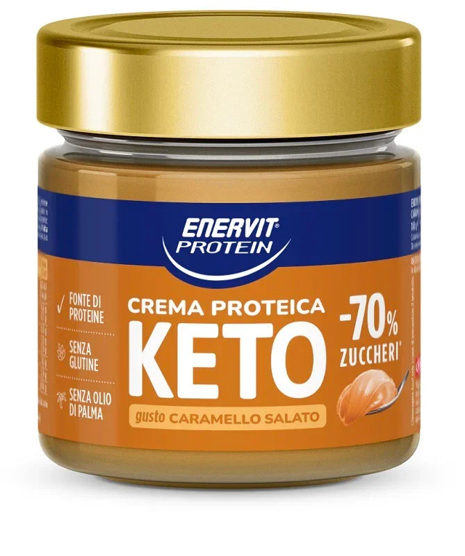 ENERVIT PROTEIN CREMA KETO CARAMELLO SALATO 180 G - Farmaspeed